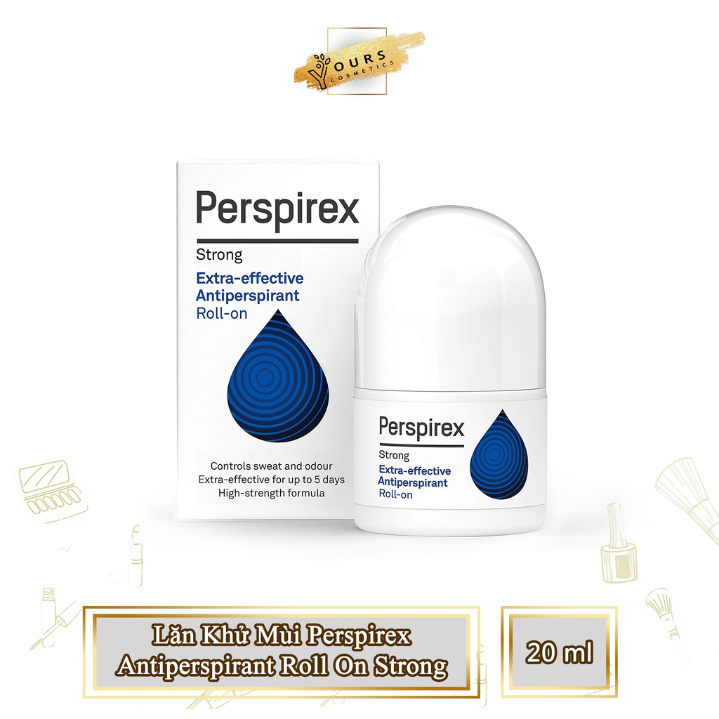 [Đại Lý Chính Thức] Lăn Khử Mùi Perspirex Giảm Hôi Nách - Loại Mạnh - Nặng Mùi - Antiperspirant Roll On Strong 20ml