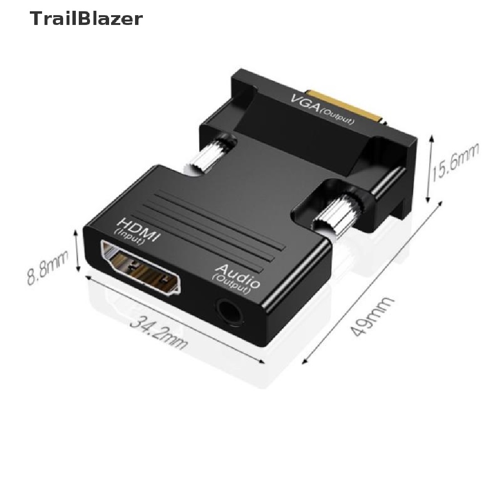 Tbvn HDMI Female To VGA Male Converter 1080P Digital To Analog Audio Video Adapter Jelly