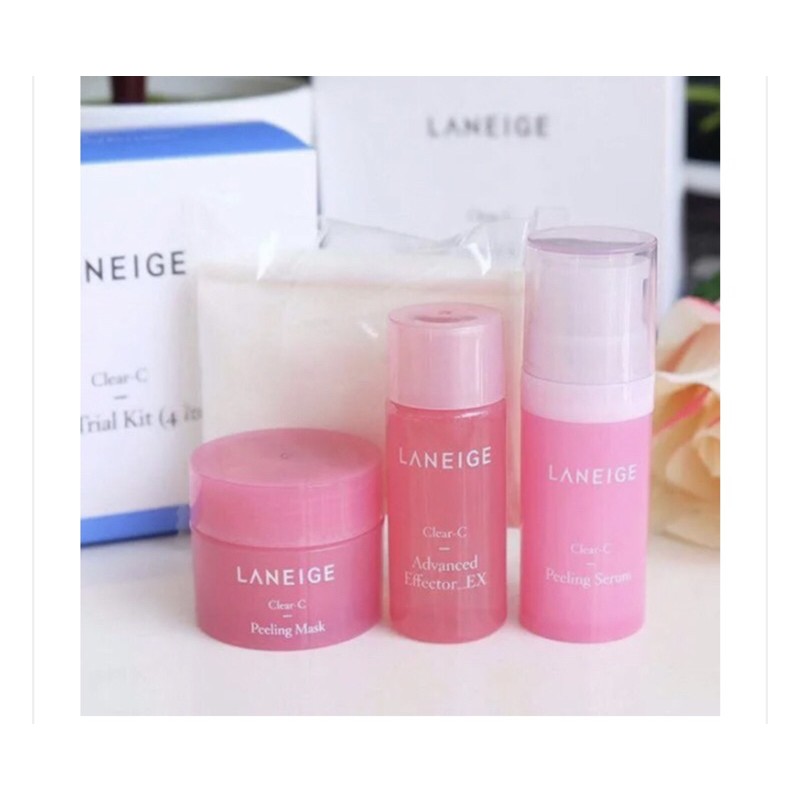 Bộ Kit Laneige Clear-C Peeling Trial Kit 4 Item, hsd 5/2022