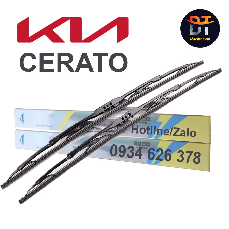 1 Cặp cần gạt mưa khung xương, chổi gạt mưa xe 5 chỗ Kia Cerato , gạt kính xe oto, thanh gạt nước mưa