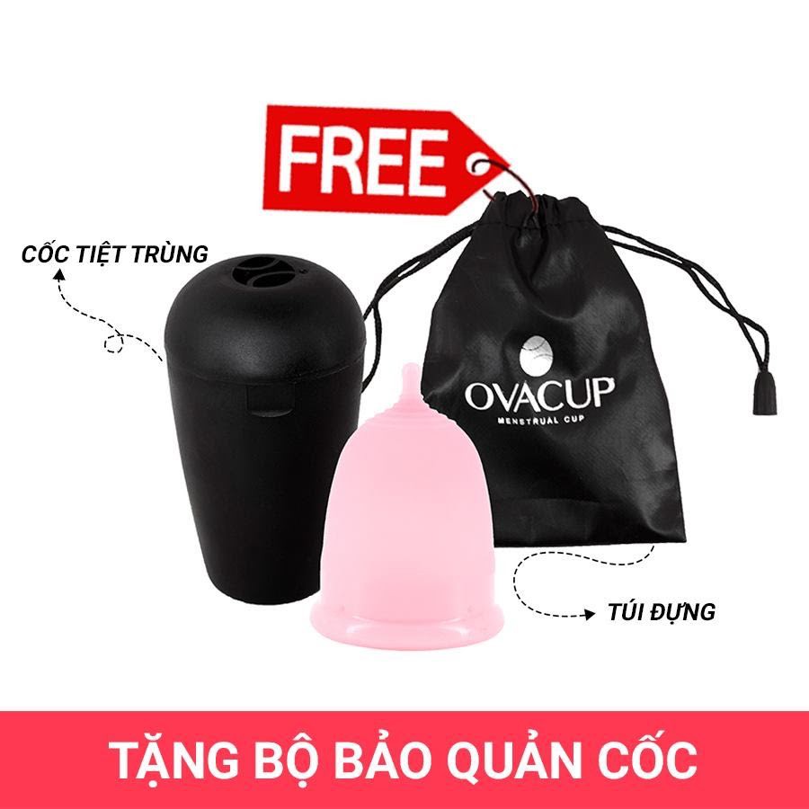 Cốc Nguyệt San Ovacup Tốt Rẻ Nhập Khẩu Mỹ 100% Silicon Y Tế An Toàn Chống Tràn Hiệu Quả Kiểm Định FDA Hoa Kỳ