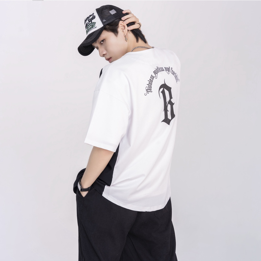 Áo sơ mi bóng chày BJHG unisex form rộng phong cách Hàn quốc Local Brand