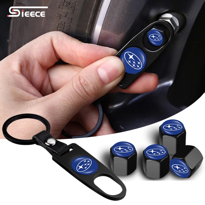 Sieece Kim Loại Nắp Van Lốp Ô Tô Chống Bụi Nắp Chụp Van Ô Tô NắP Van LốP Ô Tô Nắp Van Lốp Xe Nắp Van Xe Hơi Phụ KiệN Ô Tô Cho Subaru Forester Outback XV Impreza WRX STI Levorg BRZ