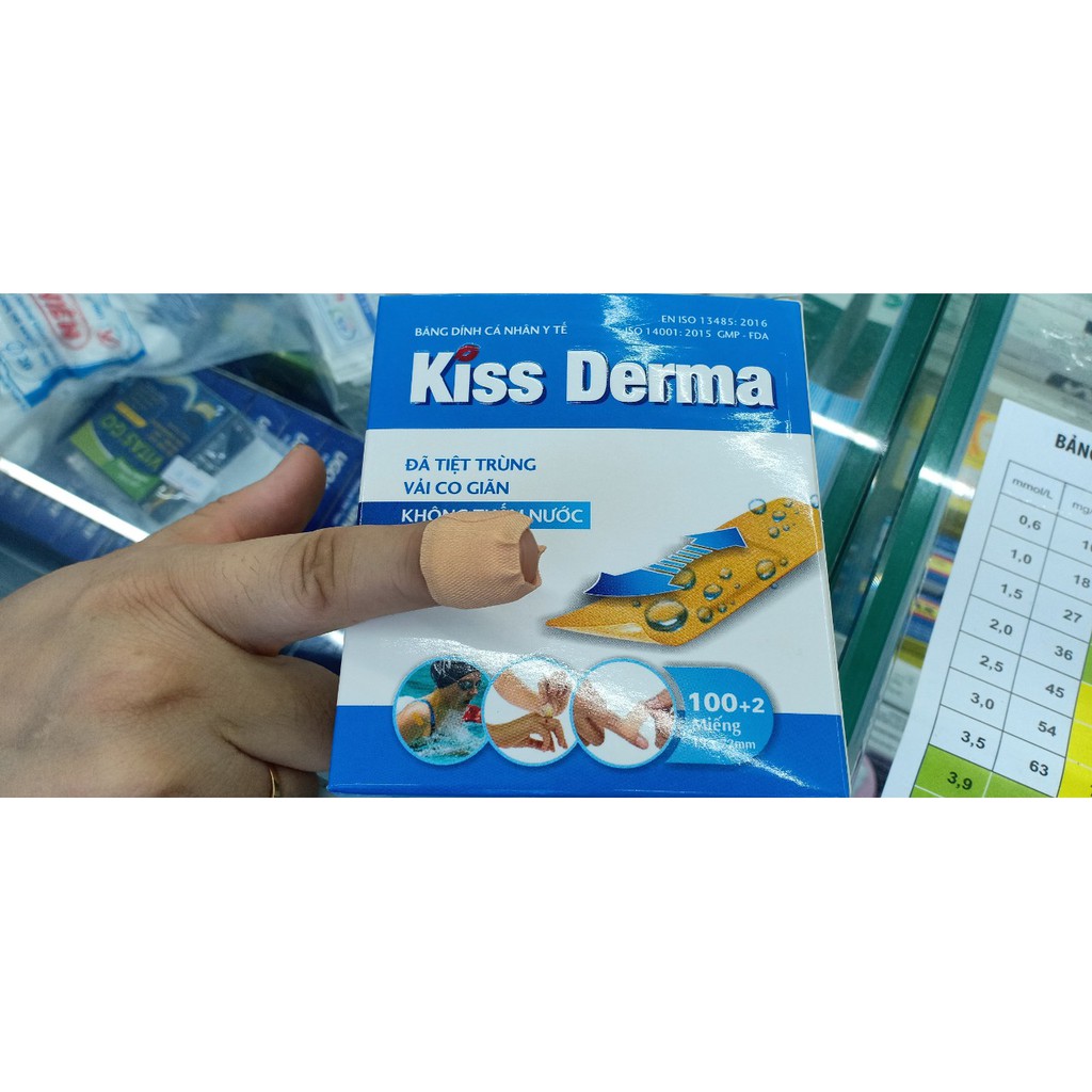 Băng Cá Nhân Siêu dính Kiss Derma 102 miếng /Hộp