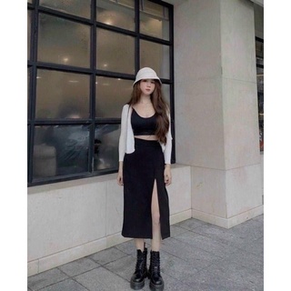 BIGSIZE - Chân Váy MiDi Xẻ Tà Siêu Hack Dáng