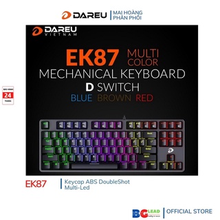 Bàn phím cơ Gaming DAREU EK87 - Black (MULTI-LED, Blue/ Brown/ Red D switch)