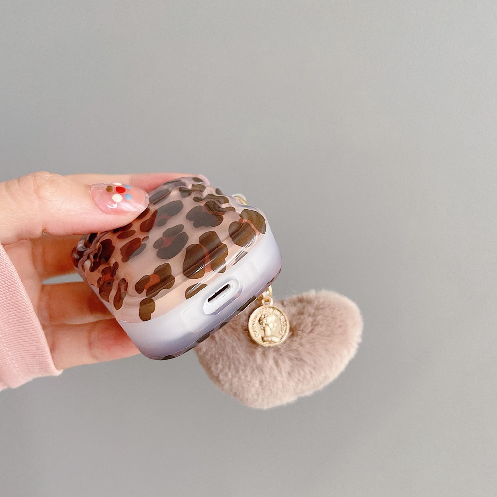 Vỏ Bảo Vệ Hộp Sạc Tai Nghe Bluetooth AirPods 1 2 pro 3 2021 gen3 Bằng Tpu Silicone Mềm Chống Rơi Họa Tiết Báo Hồng Và Mèo Dễ Thương