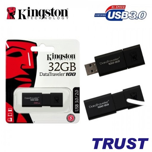 USB 3.0 32GB Kingston DataTraveler 100 -DT100G3/32GB- Bảo Hành 5 Năm- Hàng Chính Hãng | BigBuy360 - bigbuy360.vn