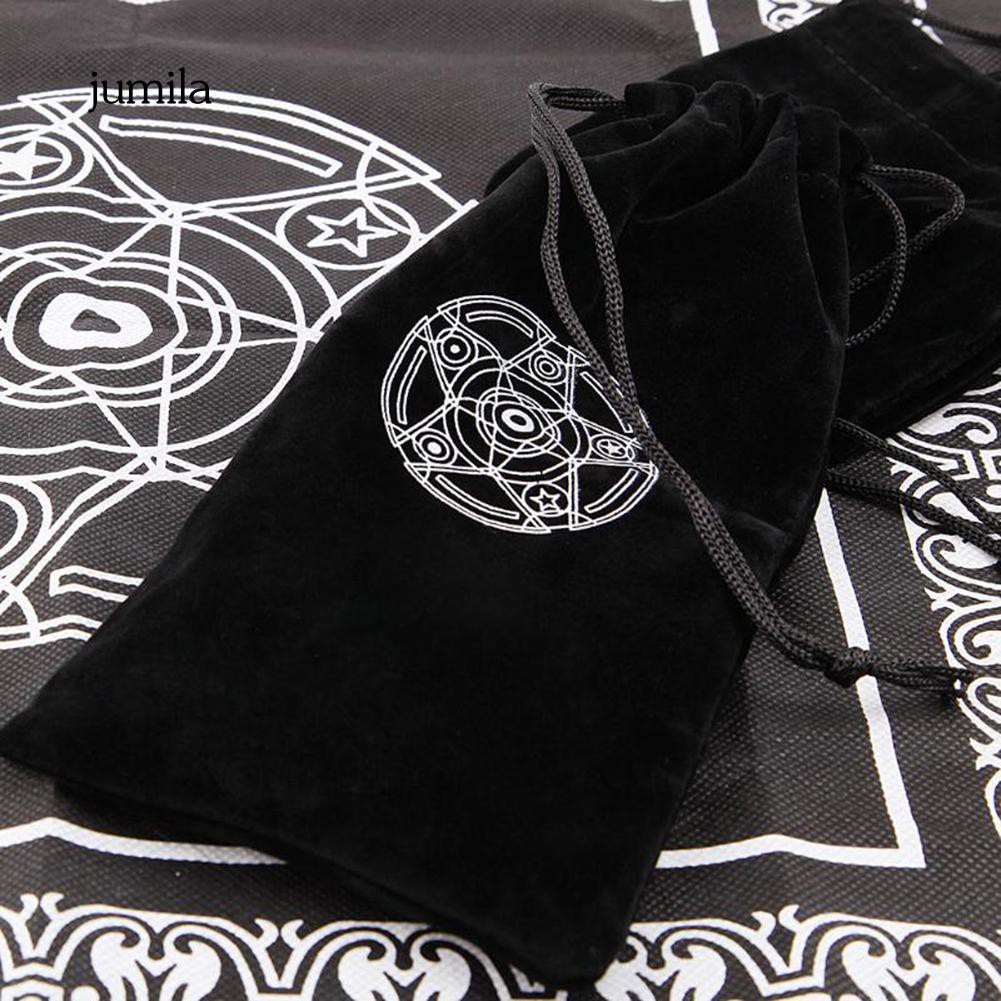 JULA  Pentacle Print Vevet Jewelry Tarot Dice Power Bank Storage Bag Drawstring Pouch