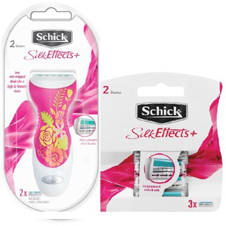 Bộ sản phẩm lưỡi và dao cạo nữ schick silk effects 2s