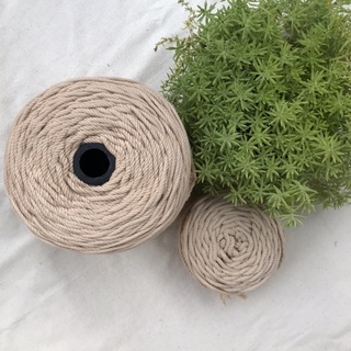 Dây thừng Macrame màu Be sợi xoắn 3.5mm, 5mm