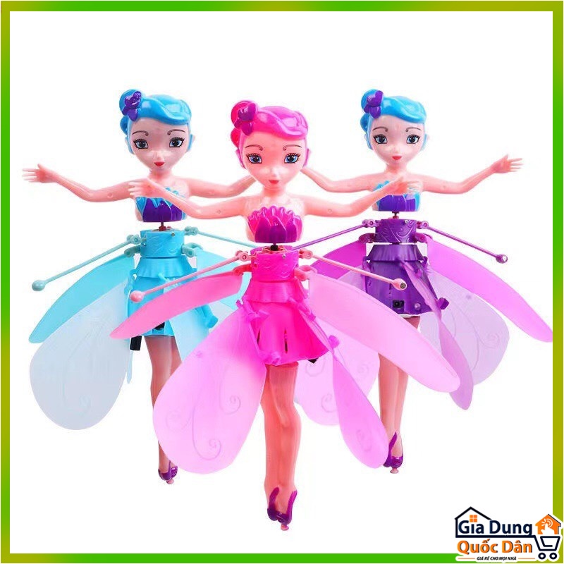 Đồ chơi búp bê Elsa bay cảm ứng điểm chạm dùng pin hình công chúa Frozen cho các bé