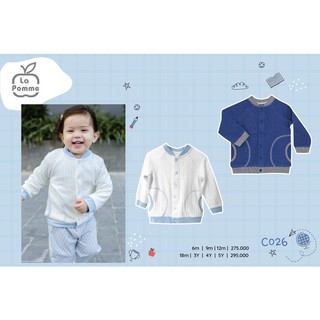 Áo khoác len trẻ em La Pomme – giữ ấm, mềm mại, thiết kế cài khuy tiện lợi (C026)