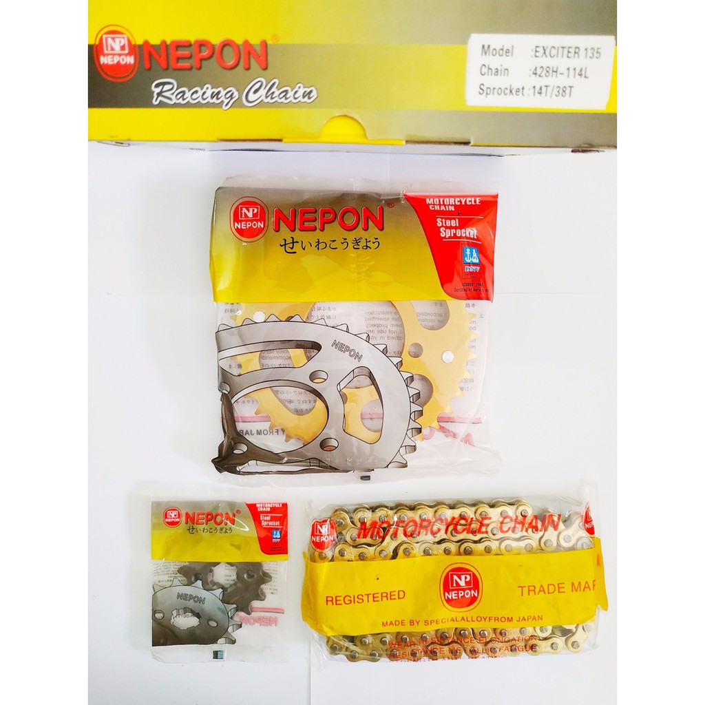 Bộ sên nhông dĩa Nepon cho xe Yamaha Exciter 135