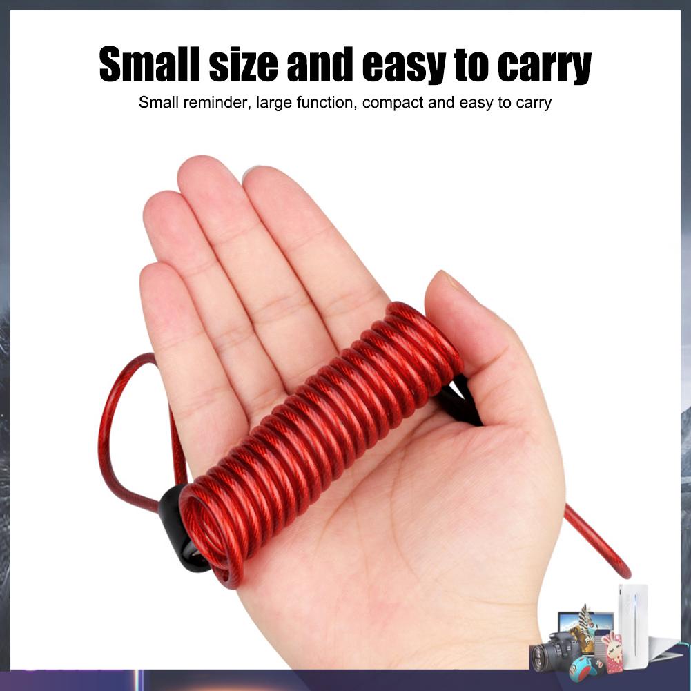 Bộ khóa mũ bảo hiểm xe đạp chống trộm thông dụng với dây đeo màu đỏ