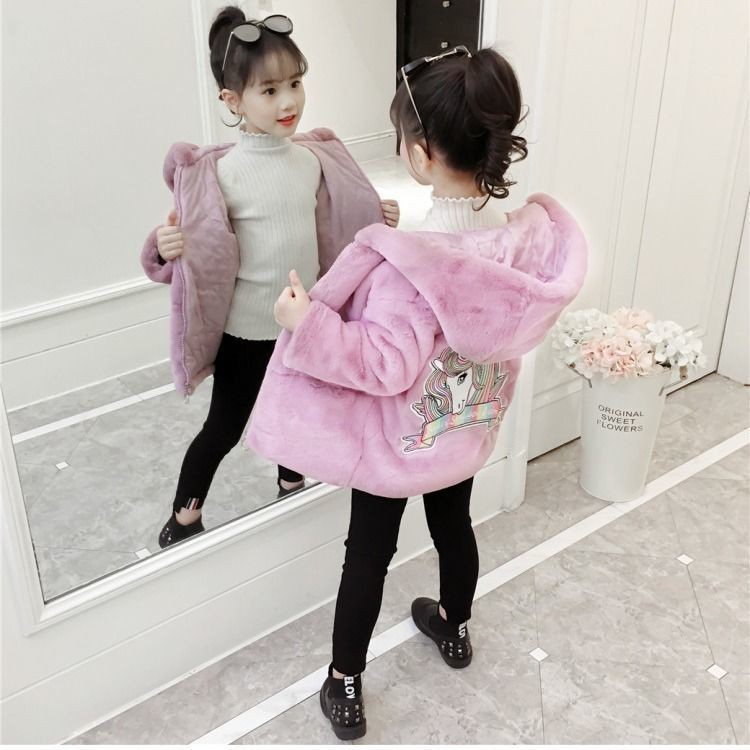 Áo khoác lông dày in hoạt hình cho bé (Hàng order)