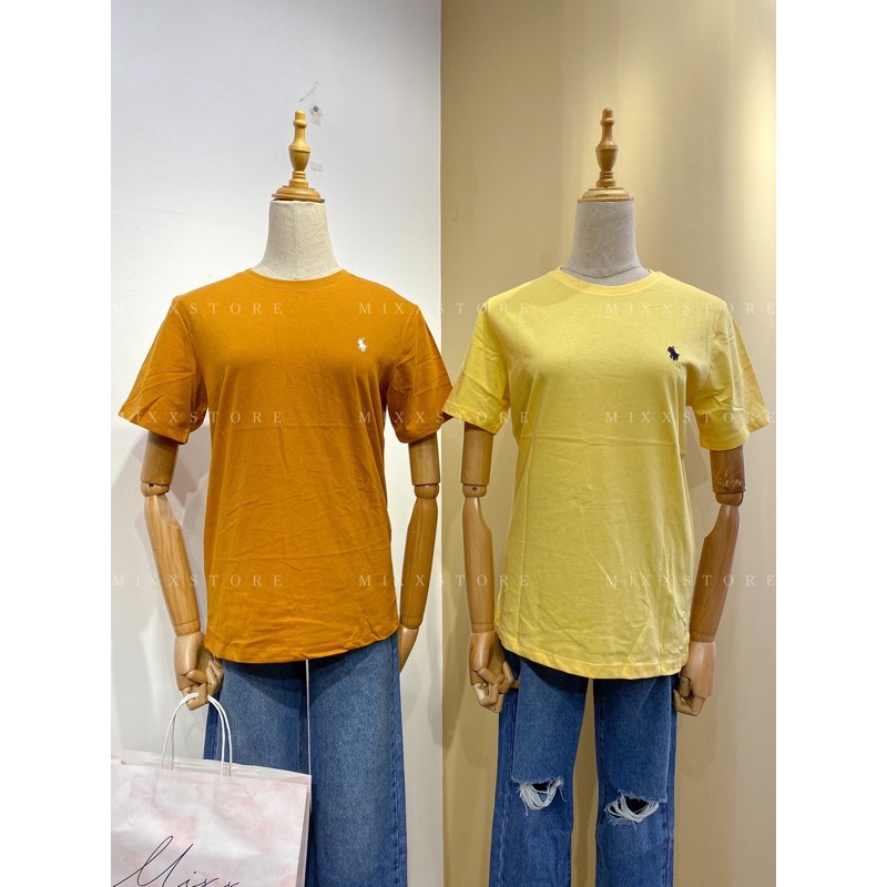 Áo Thun Nữ thêu logo polo đơn giản màu trắng chất thun cotton mềm mịn thoáng mát vải xịn cao cấp