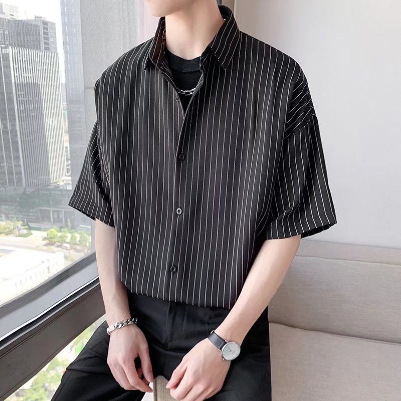 Slim Short Sleeve Anti Wrinkle Shirt Korean Summer Casual Casual Shirt For Men 2022