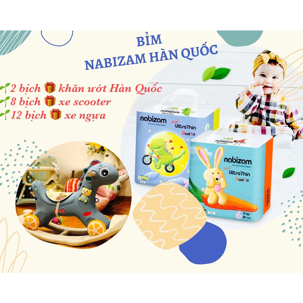 ⚡𝐐𝐔𝐀̀ 𝐓𝐀̣̆𝐍𝐆 𝐇𝐀̂́𝐏 𝐃𝐀̂̃𝐍⚡Tã NABIZAM, Bỉm NABIZAM HÀN QUỐC Dán/Quần Đủ Size S44/M40/L36/M32/L30/XL26/XXL22/3XL20