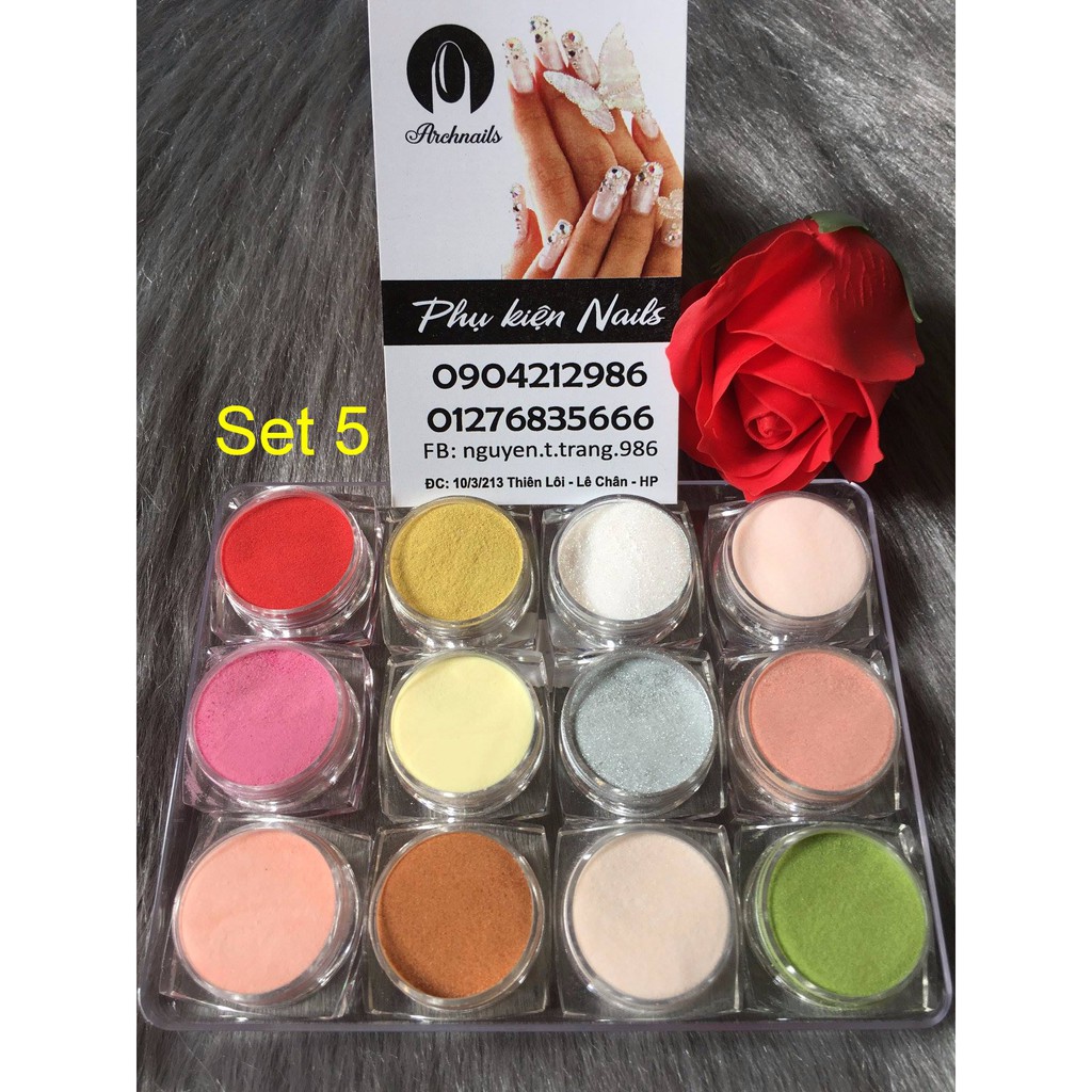 Bột Mỹ 3trong1  làm hoa đắp móng 12 hũ/khay .