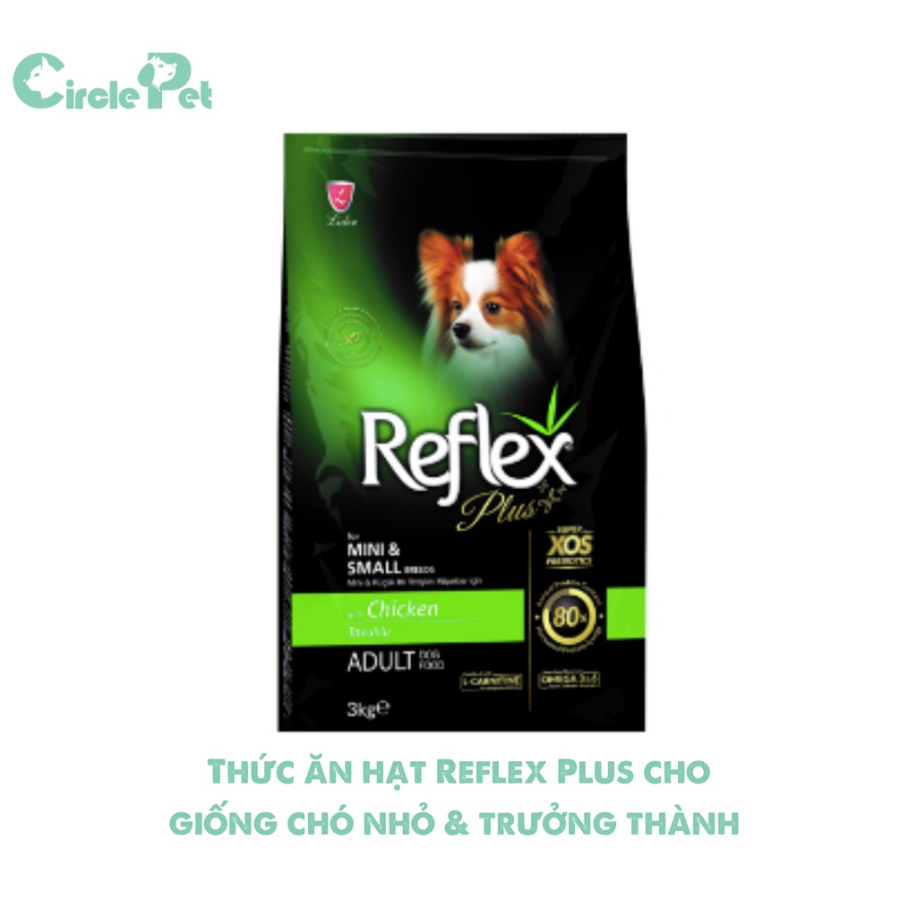 Thức Ăn Hạt Reflex Plus Dành Cho Chó Từ 10 Tháng Đến 8 Tuổi Vị Gà Thơm Ngon Túi 3kg - Circle Pet