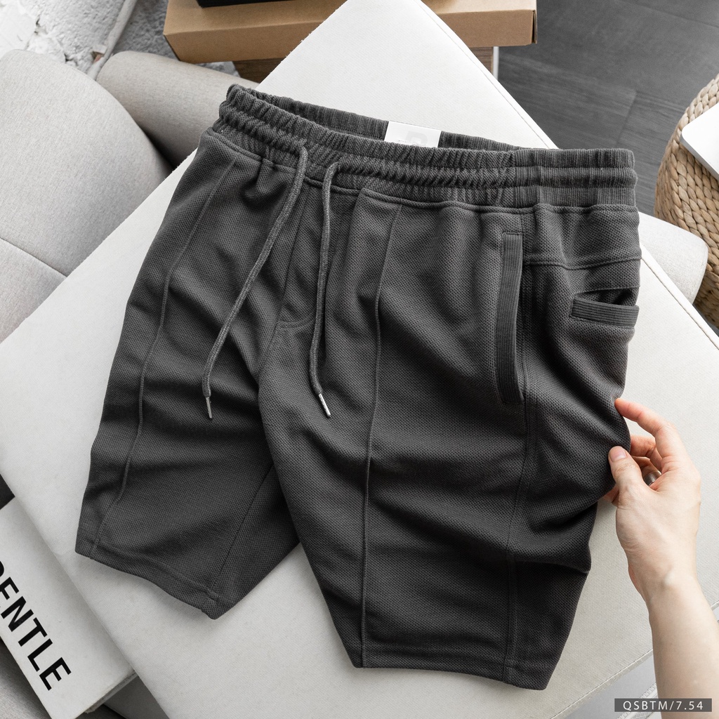 Quần short lửng nam chất thun pique chính phẩm,form slim, phong cách trẻ trung, hiện đại 9679