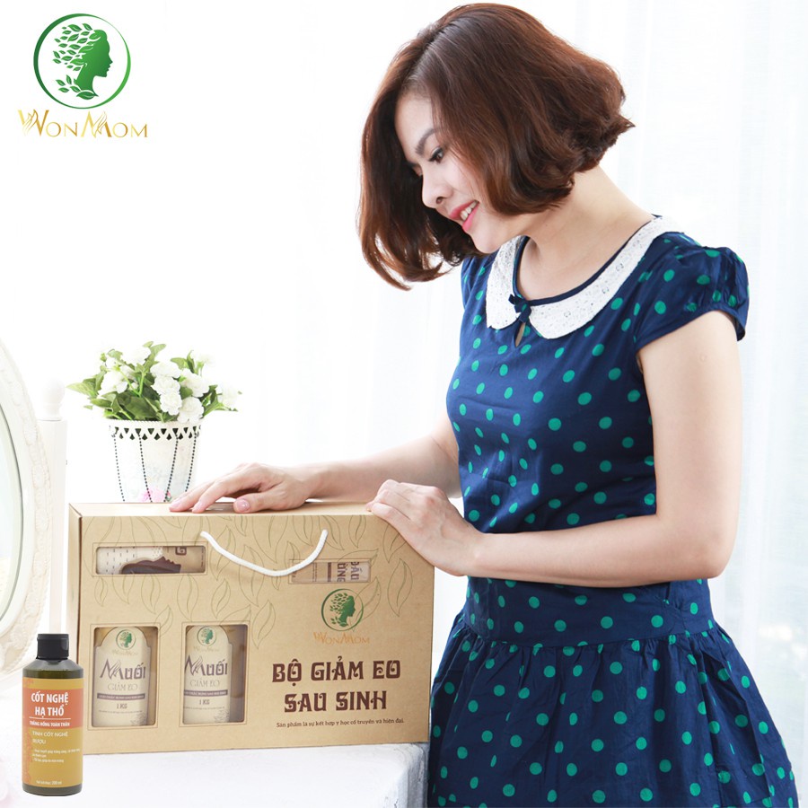 Bộ dưỡng trắng hồng da mặt và sáng da toàn thân Wonmom (1 kem nghệ tươi + 1 cốt nghệ hạ thổ)