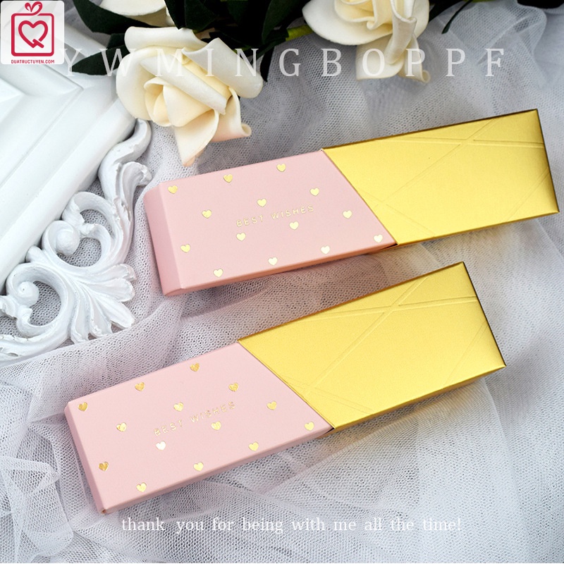 Hộp quà hình thỏi son 13x3.5cm H03 hộp giấy đựng quà tặng sinh nhật, tốt nghiệp để bánh kẹo, mỹ phẩm