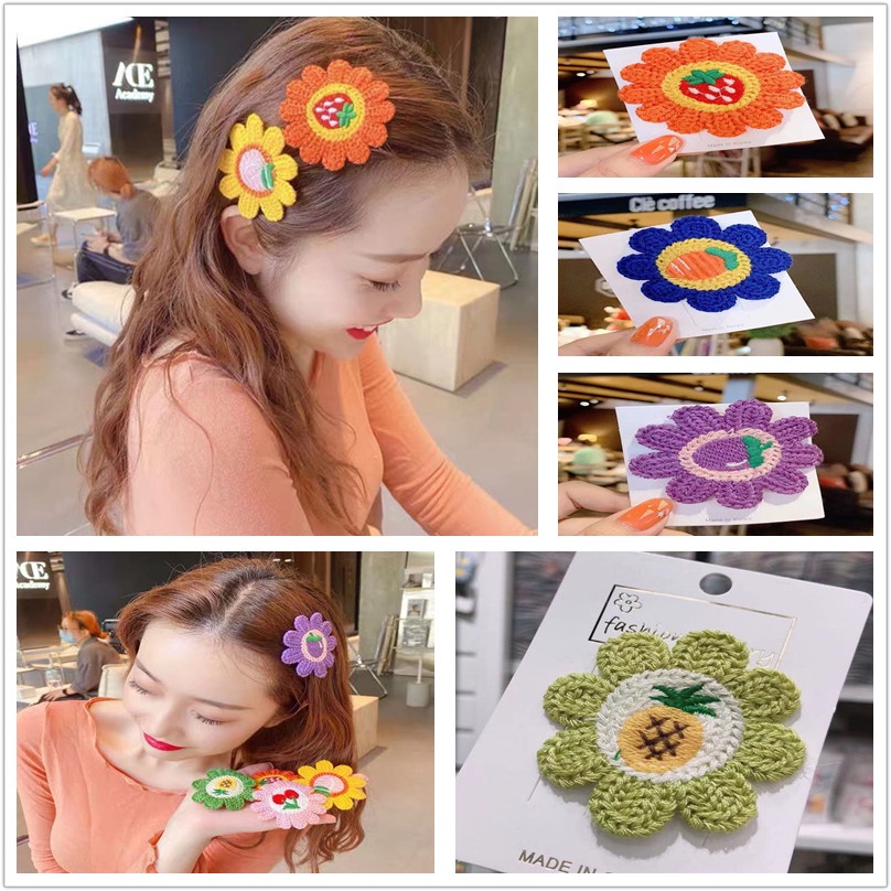 Kẹp Tóc Hình Hoa / Trái Cây Đáng Yêu Cho Bé Gái