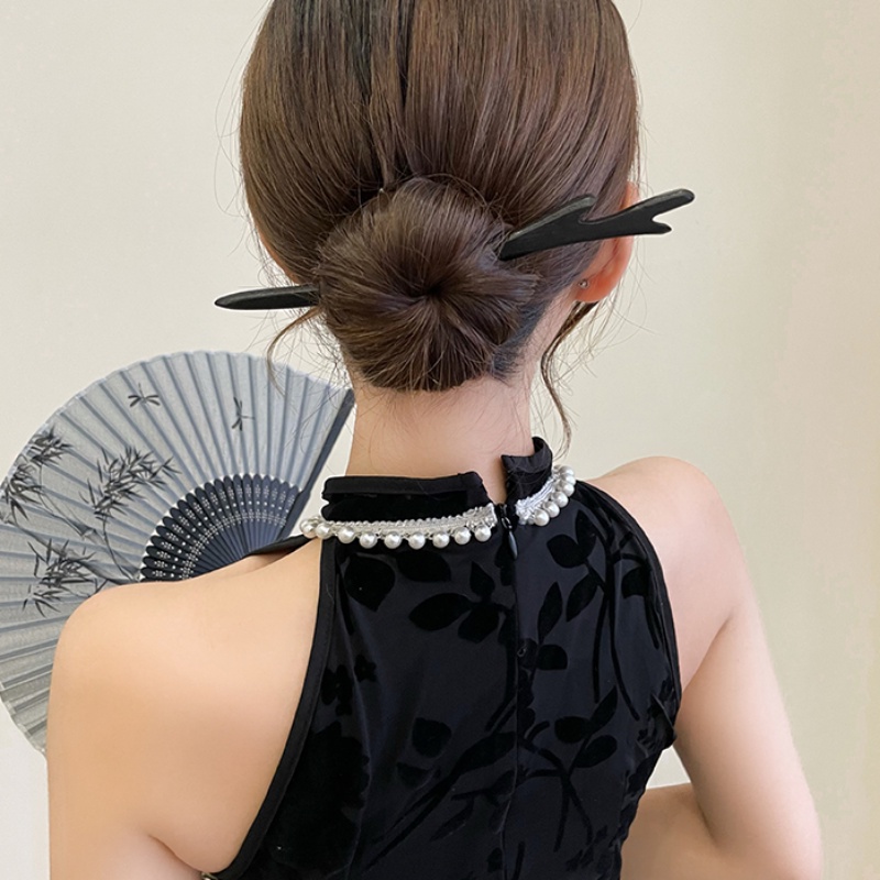 Kẹp Tóc Đơn Giản Màu Đen Phong Cách Retro