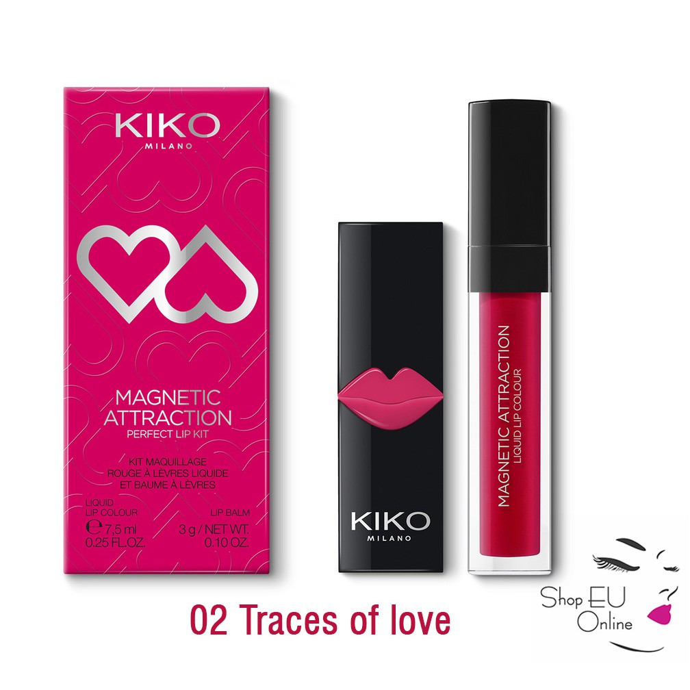 Son kem lì kiko - combo 2 Son Môi Kiko Magnetic Attraction Perfect Lip Kit: Son lì + Son dưỡng không màu