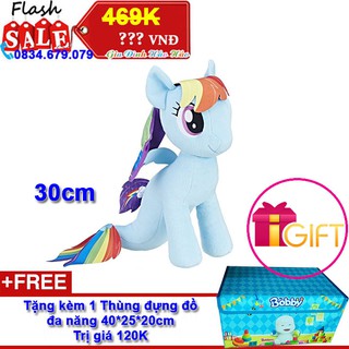 [SALE SINH NHẬT 9] S2009 - Pony bông 30 cm- Rainbow Dash Sea Pony MY LITTLE PONY - Tặng kèm thùng đa năng