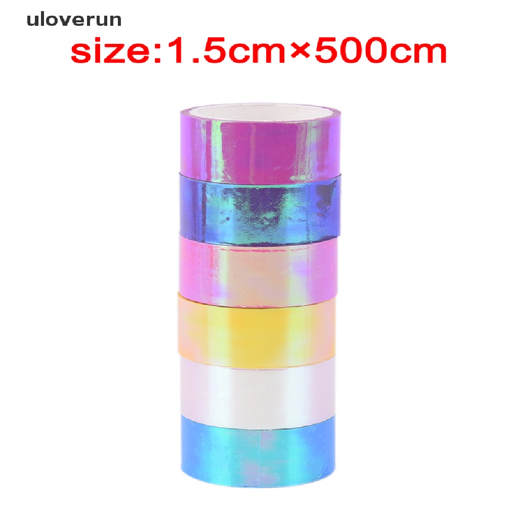 uloverun 5m Rhythmic Gymnastics Decoration Holographic Prismatic Glitter Tape Hoops Stick vn