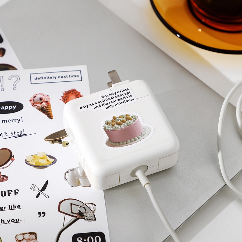 Bộ 2 Tấm Sticker Dán Trang Trí Hình Mhamm Màu Trắng Đen Sáng Tạo