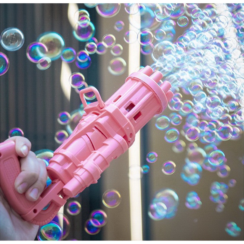 Súng bắn bong bóng xà phồng, xà bông  8 nòng, 21 nòng lực xoay mạnh tạo nhiều bóng bóng  tặng kèm pin