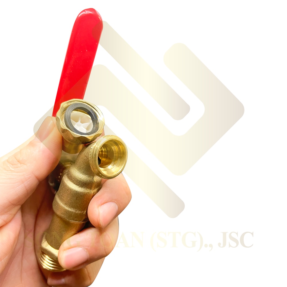 Vòi Đồng Ferroli  Xả Nước Tay Gạt Inox Xoay 90 Độ Khóa Chặn Nước Bằng Lõi Đồng - Đồng Đúc Khuôn Dập Nóng