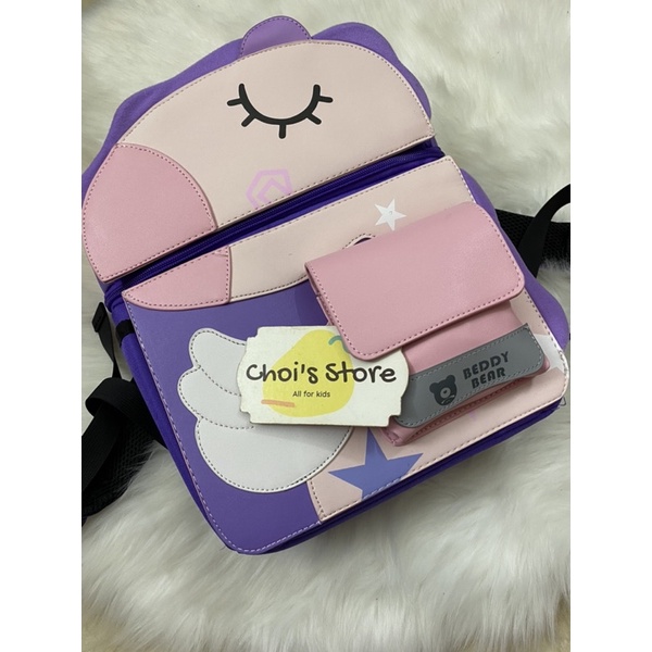 Balo đi học, đi chơi cặp sách chống gù, chống nước cao cấp Beddy bear (fullbox) cho bé trai / bé gái Choi Store 39