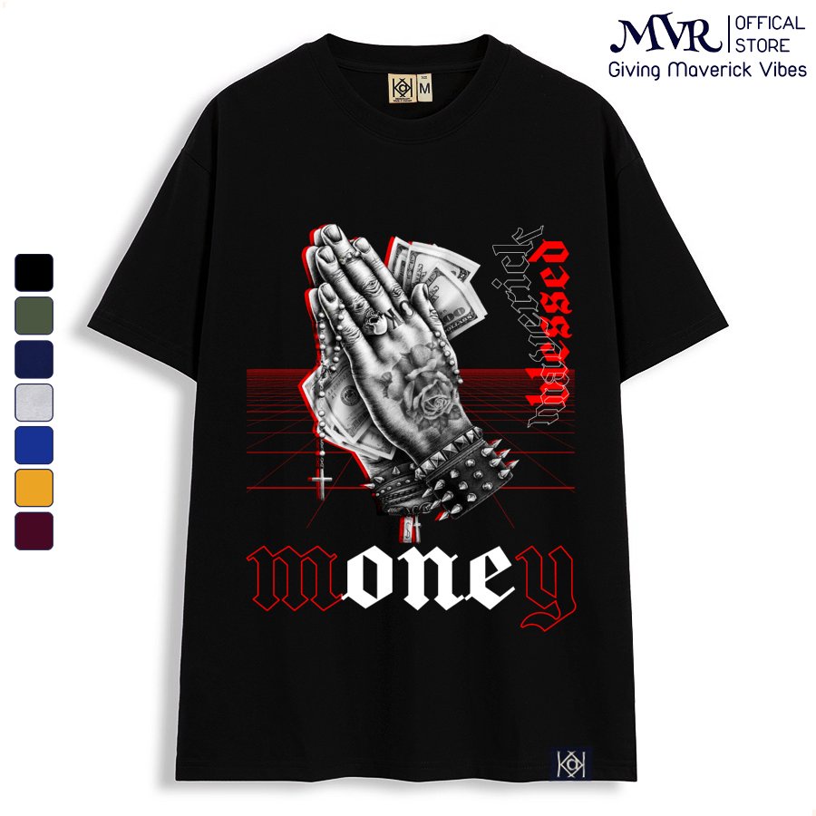 Áo thun nam nữ phông unisex nguyện cầu nhiều tiền áo Gangter Maverick phong cách Mỹ Form rộng giấu quần KK40161