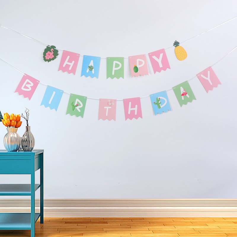 Dây treo sinh nhật happy birthday, hoạt hình ngộ nghĩnh hình công chúa, phi hành gia, ô tô,...