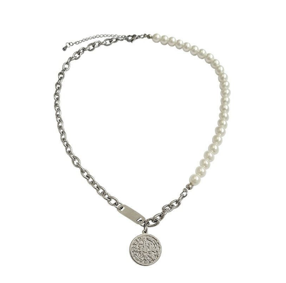 Vòng cổ đính hạt ngọc trai phong cách hip hop dành cho nữ