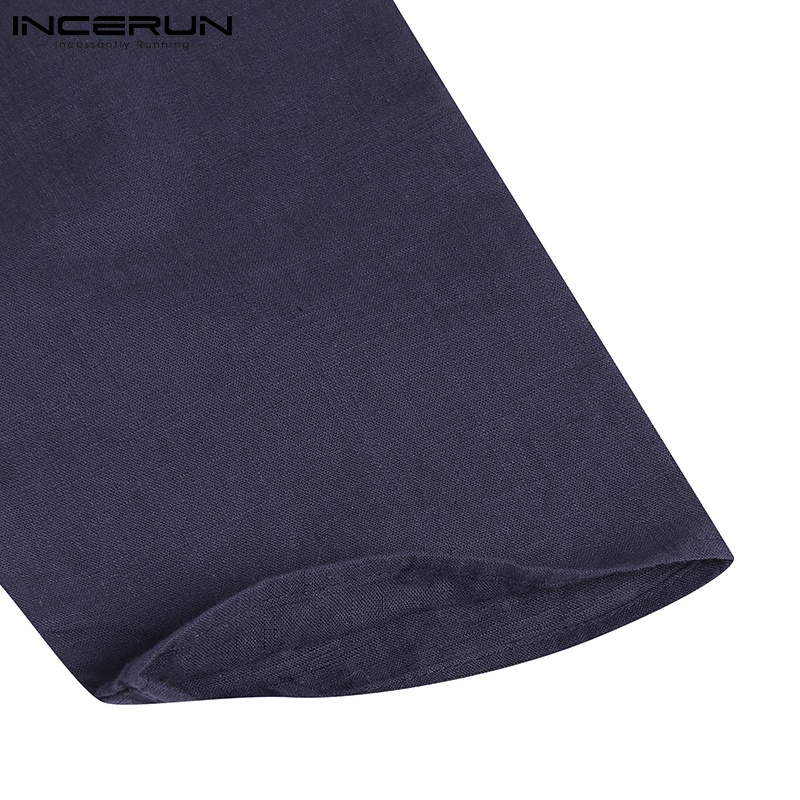 Áo Sơ Mi Mặc Ngoài Incerun Nam Tay Dài Phối Nút Thời Trang