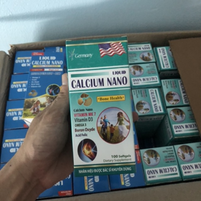 LIQUID CANXI NANO Chống Còi Xương, Loãng Xương Lọ 100 viên chính hãng