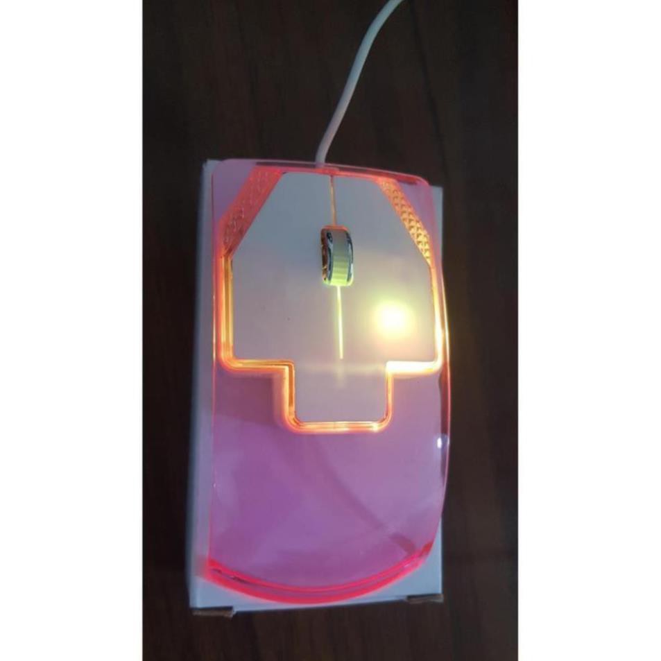 Chuột Quang Không Dây Trong Suốt Có Đèn Led Nhiều Màu Cho Laptop / Pc