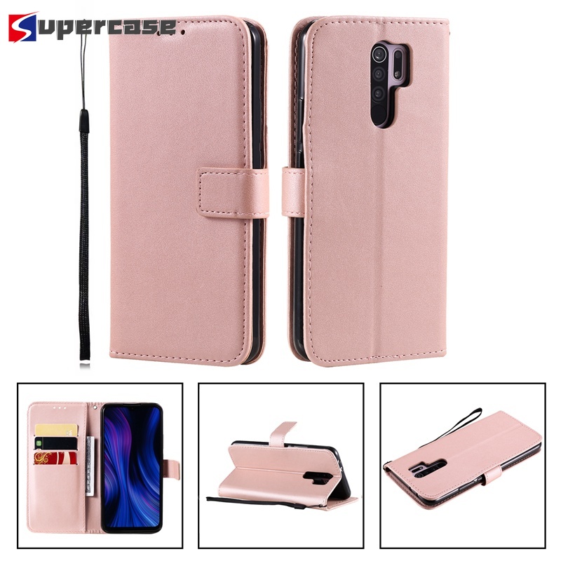 Bao da điện thoại nắp gấp có ngăn để thẻ bảo vệ cho Xiaomi Redmi 9c 9a 9 Note 9 Pro Max 9s
