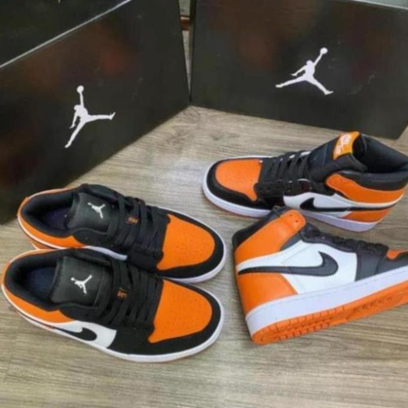 [Full box + bill]  giày thể thao JD cao cổ thấp cổ đen cam phong cách thời trang nam nữ đủ size 35-43 | BigBuy360 - bigbuy360.vn