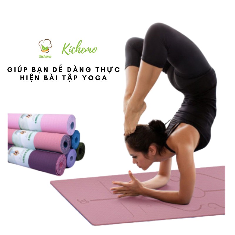 Thảm tập yoga gym chống trượt Thảm Yoga 247 sport TPE tập thể dụng tại nhà