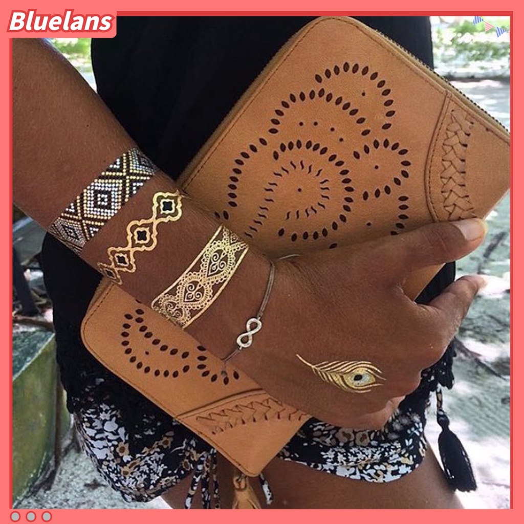 Hình Xăm Dán Tạm Thời Màu Sắc Ánh Kim Chống Nước Độc Đáo