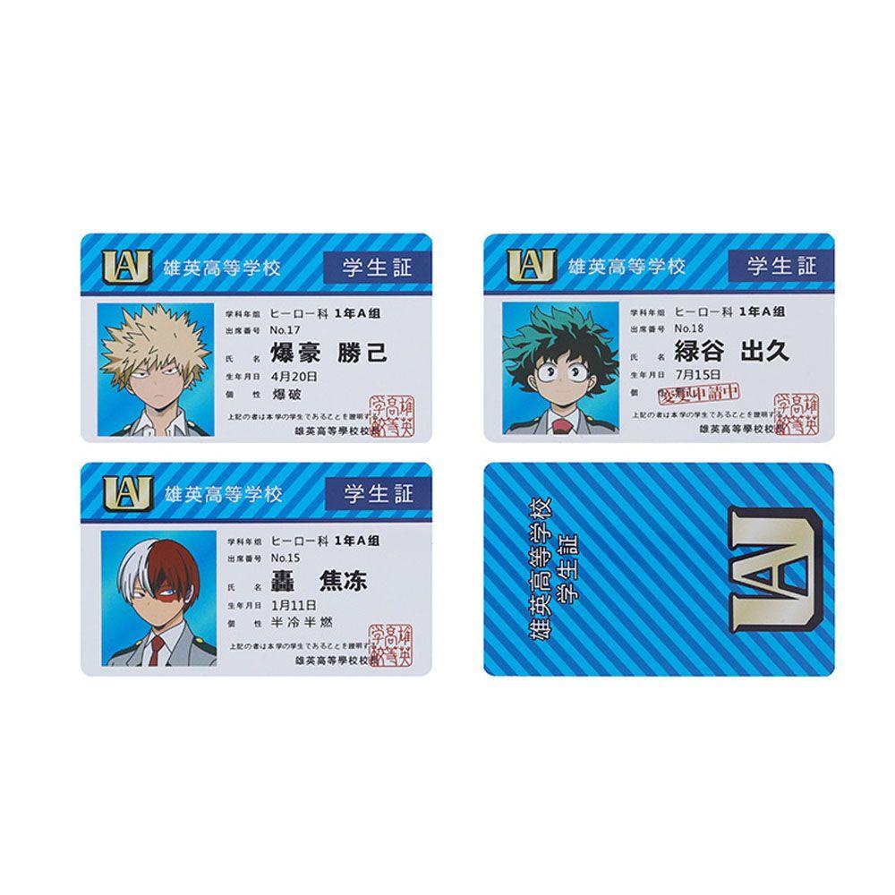QUINTON Kids Toys Midoriya Student ID Card School Food Card Teacher Cards My Hero Academia Collection Card Fans Cosplay Toys Anime Peripheral Katsuki PVC Fans Collection Bakugou Allmight