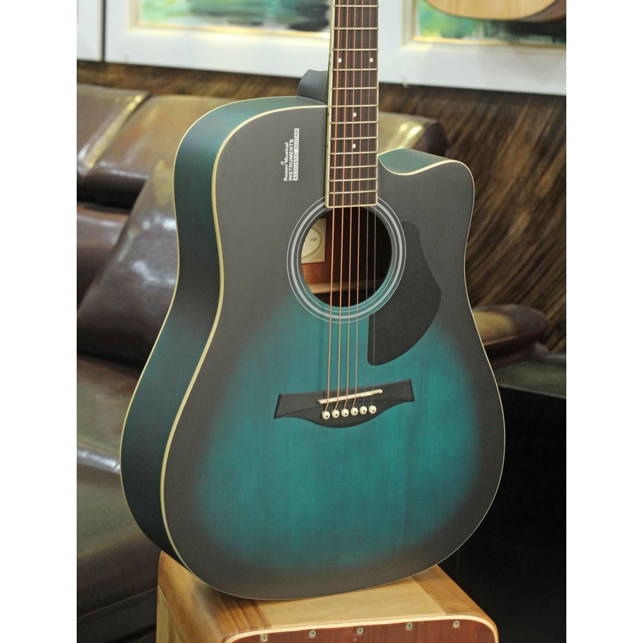 Combo đàn guitar acoustic Rosen G11BL (xanh ngọc) và khóa học guitar Hiển Râu (trị giá 699k)
