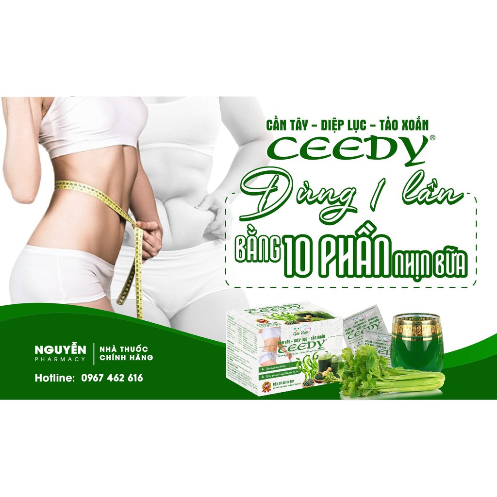 Trà Ceedy Cần Tây Diệp Lục Tố- Giảm cân Organic công nghệ Hàn Quốc